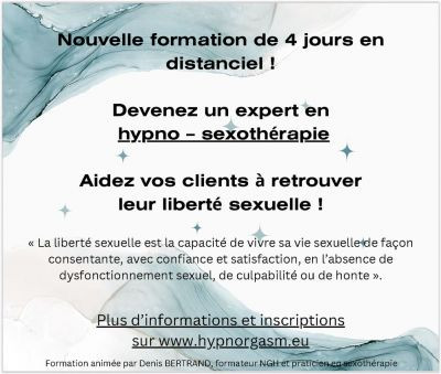 Formation Hypno-Sexothérapie par Denis Bertrand, Formateur pour la National Guild of Hypnotists