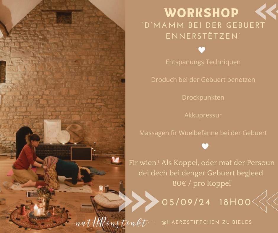 Workshop "d'Mamm bei der Gebuert begleeden"