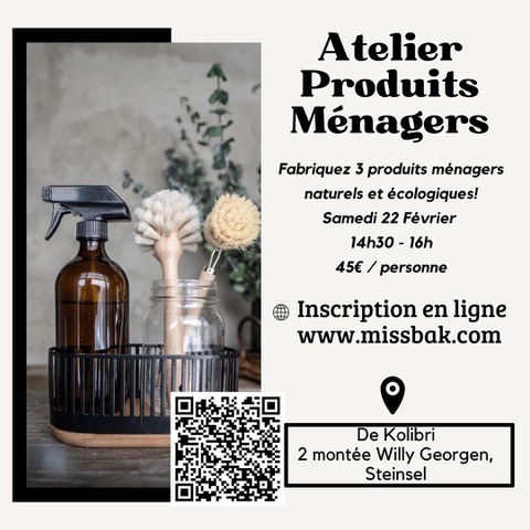 Atelier produits ménagers Miss Bak